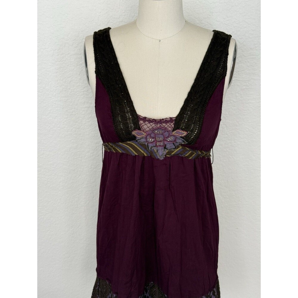 Vintage Free People Dress Y2K Boho Crochet Lace Empire Waist Festival S - Picture 4 of 16